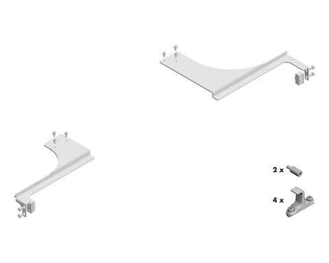 Cinetto VOLO (PS48) Sliding System for Overlapping Doors B Moved Connector Brackets for Upper Rail