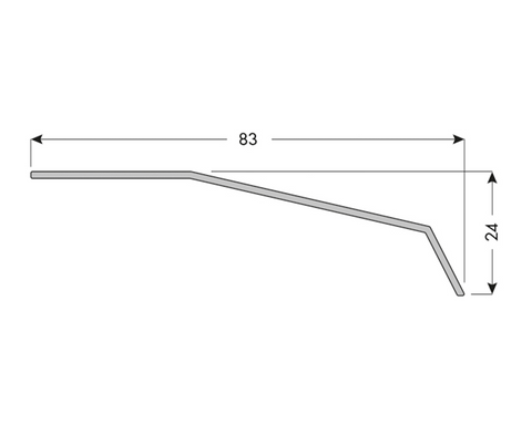 Cinetto VOLO (PS48) Dust Cover Profile. For VOLO Sliding System for Overlapping Doors. Length: 3000mm