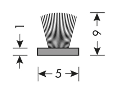 Cinetto Dust Brush Profile for Handle Profiles 9mm. Length: 3000mm