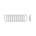 A simple black line drawing on a white background showing a rectangular slotted tray or basket outline with a dimension marker reading 220 mm on the right side.