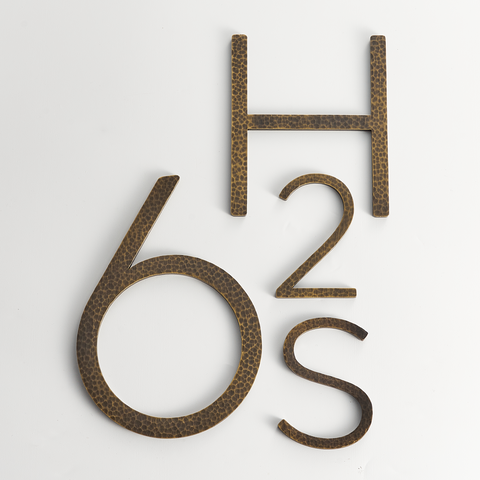 Hammered Solid Brass Floating Numbers | Bronze 10cm - 20cm