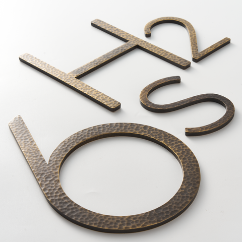 Hammered Solid Brass Floating Lettering | Bronze 10cm - 20cm