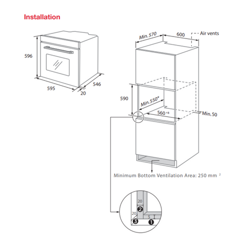 Häfele 60cm Pyrolytic 15 Function Oven with Air Fry