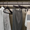Night Skirt Hanger Wenge/Grey Material: 390mm x 200mm Finish: Wenge/grey NOTE: Available 4-6 weeks from order placement. Hafele