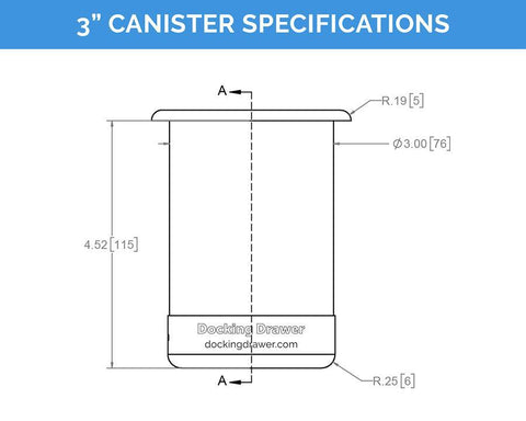 Docking Drawer Steel Canisters for Bathroom Drawers
