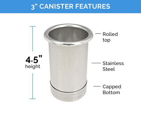 Docking Drawer Steel Canisters for Bathroom Drawers