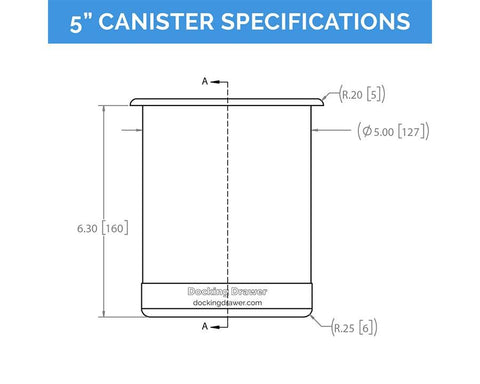 Docking Drawer Steel Canisters for Bathroom Drawers