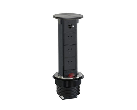Docking Drawer Pop-Up Outlet with QI Wireless Charging, 3 GPO & 2