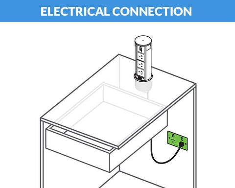 Docking Drawer Flush Pop-Up Outlet with QI Wireless Charging, USB-A & USB