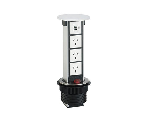 Docking Drawer Pop-Up Outlet with QI Wireless Charging, 3 GPO & 2