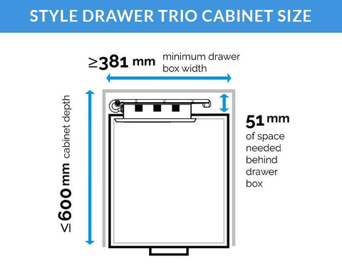 Docking Drawer Trio Cover Plate in Brass Steel