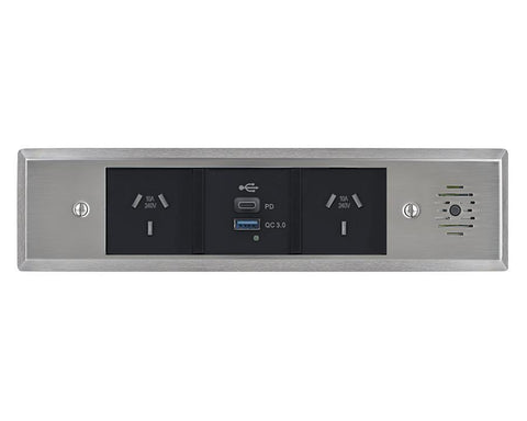 Docking Drawer Trio Cover Plate in Stainless Steel
