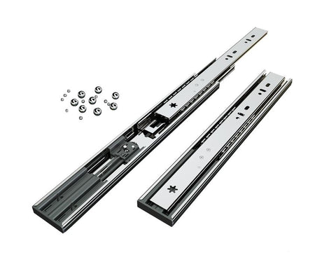 Kia Ora Soft Closing Full Extension Side Mount Standard Drawer Slide in Zinc. Loading Capacity 35