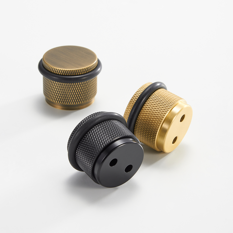 Knurled Solid Brass Bumper Door Stop | Bronze