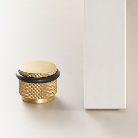 Knurled Solid Brass Door Stop | Gold [2024 Version]