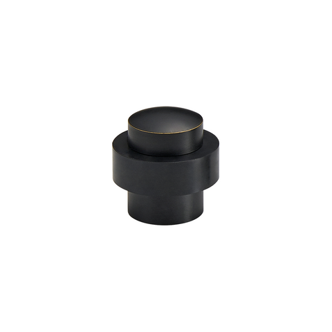 Smooth Solid Brass Door Stop | Black