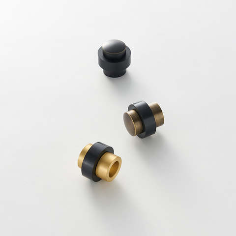 Smooth Solid Brass Door Stop | Black