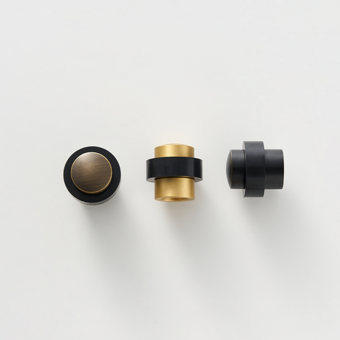 Smooth Solid Brass Door Stop | Black