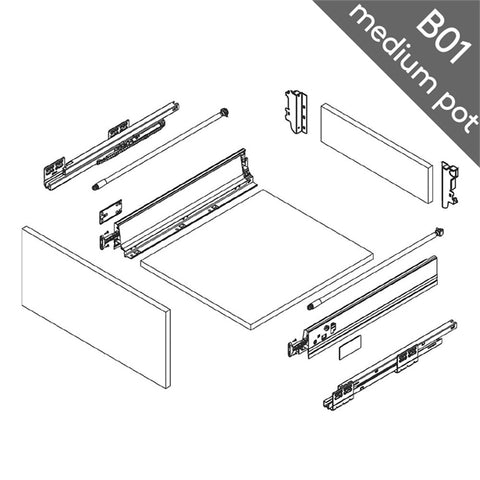 DTC Smooth Drawer Kit | 40 kg, Full Extension