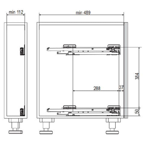 Kesseböhmer No. 15 pull-out baking tray dimensions