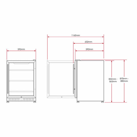 Vino Pro 154L Glass Door Wine Chiller in Black (HUS-DC54-BK-ZY)