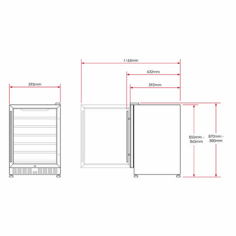 Vino Pro 154L Single Zone Wine Fridge in Black (HUS-WC54S-BK-ZY)