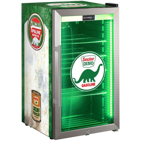 Dino Schmick Vintage Fuel Pump Triple Glazed Alfresco Bar Fridge With LED Strip Lights - Model SC88-FP-DINO