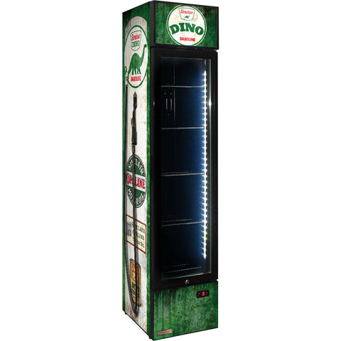 Dino Fuel Pump Branded Skinny Upright Bar Fridge - Model SS-P160-FP-DINO