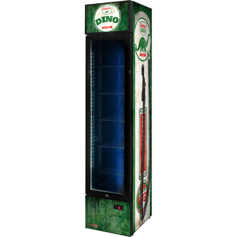 Dino Fuel Pump Branded Skinny Upright Bar Fridge - Model SS-P160-FP-DINO