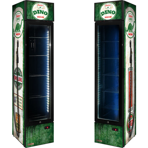 Dino Fuel Pump Branded Skinny Upright Bar Fridge - Model SS-P160-FP-DINO