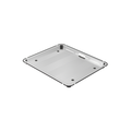A square transparent acrylic or plastic tray with a black rim and small circular cutouts, shown at an angle on a plain white background.