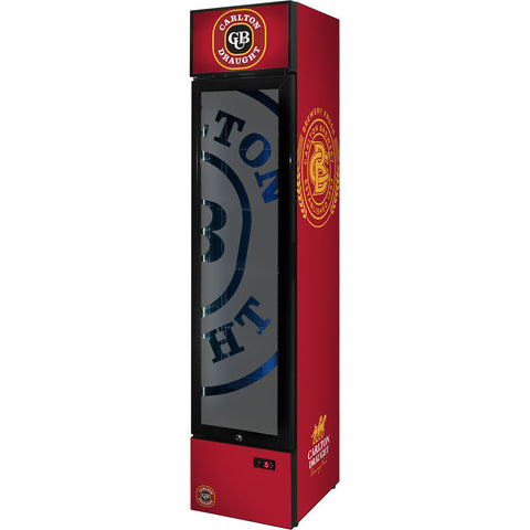 Carlton Draught Branded Skinny Upright Bar Fridge - Model SS-P160-DRAUGHT