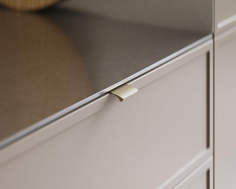 Furnipart Edge Straight Knob. Finish: Brushed Gold. Length: 40mm