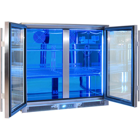 Outdoor Rhino ENVY Bar Fridge Coldest Beer 43ºC+ Best Alfresco 316 Marine Grade Stainless Quiet With No Condensation - Model ENV2H-SS: No fogged-up glass
