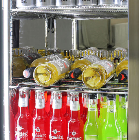 Outdoor Rhino ENVY 1 Door Bar Fridge Coldest Beer 43ºC+ Best Alfresco 316 Stainless Solid Door Quiet Right Hinge - Model ENV1R-SD: Plenty on board