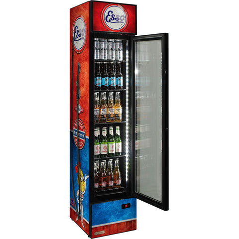 Esso Fuel Pump Branded Skinny Upright Bar Fridge - Model SS-P160-FP-ESSO
