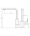EVA004BK – Eva Kitchen Mixer – Matt Black sketch
