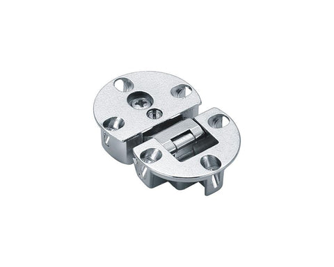 Table Flap Hinge (adjustable) in nickel finish. Length: 56mm. Height: 37mm. Hole distance: 31mm
