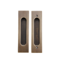Flush solid brass cavity pull in bronze finish, recessed cabinet and drawer handle
