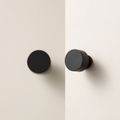 Freya Knob in matte black finish — solid brass cabinet knob with textured detailing for modern and sophisticated interiors.