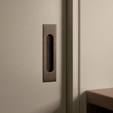 Flush Solid Brass Cavity Pull | Bronze