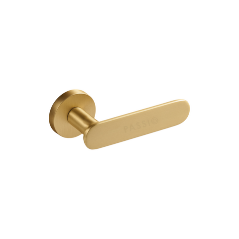 Flux Solid Brass Door Lever | Gold