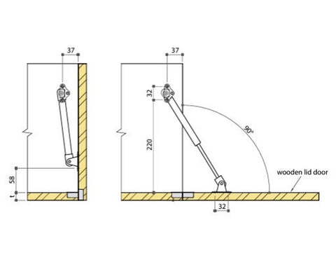 Hydraulic Down Mechanism For Wood Doors. Size: 255mm. *Sold Per Each*