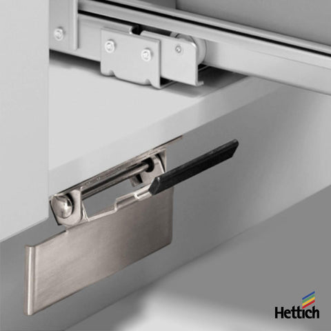 Hettich stainless steel foot pedal pull to open door-mounted bins | 9111679