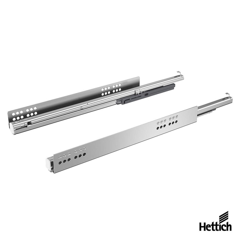 Hettich Atira Runner – Quadro V6 Silent System, 30kg Load Capacity The Hettich Quadro V6 Runner with Silent System is a premium concealed soft-close drawer slide designed for the Hettich Atira drawer system. Featuring integrated Silent System soft-close t