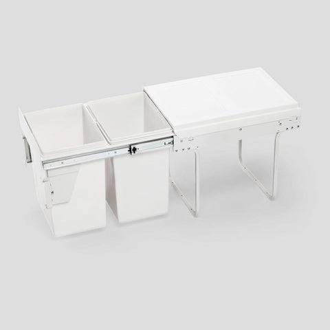 WT Twin Slide-Out bin, With Door-Mounting - Medium-Twin, 20L + 20L