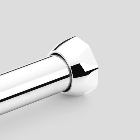 Round End Support - Flange With Cover, Polished Chrome