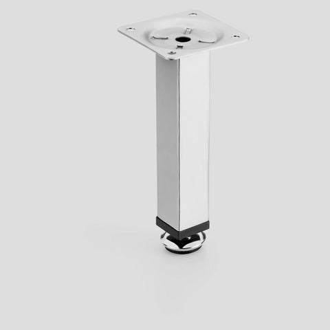 Furniture leg, Square, 150mm - 25 x 25 x 150mm, Satin chrome