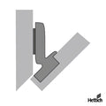 Hettich Intermat W-45 Hinge – -45° Angled Hinge, Press-In | 77720 The Hettich Intermat W-45 Angled Hinge is engineered for unique cabinet applications requiring a -45° opening angle, such as angled returns, corner solutions, or non-standard door alignment