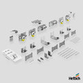 Hettich TopLine L – Fittings Set for 3-Doors Sliding door fittings for 3-panel TopLine L systems – suitable for 10–16mm or 18–30mm thick doors. This 3-door fittings set is designed for use with the Hettich TopLine L sliding system, offering a complete and